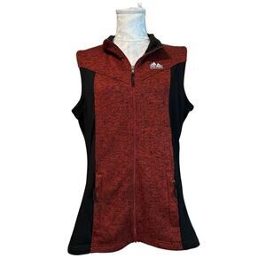 Red Marled Fleece Colorblock Zip Vest Gorpcore Mountain Luxe Womens L